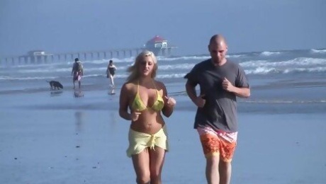 Dayna Vendetta sexy blonde with a fat ass in a bikini, and ends up horny from a day at the beach with Ralph Long.