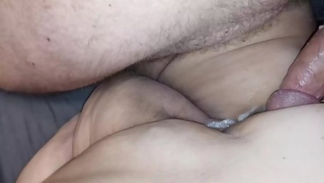 SSBBW Susan first lubes cock, plays with her fupa and last - fucks moaning