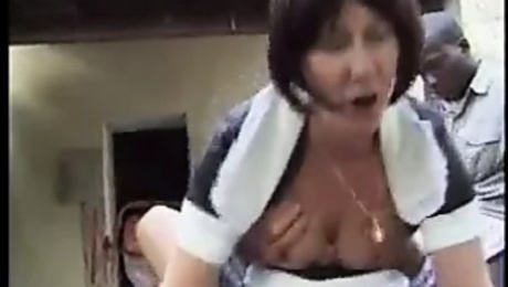 french granny maid anally fucked outdoor