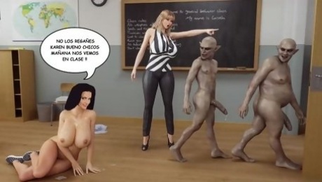 Denise and students - cartoon fantasy porn